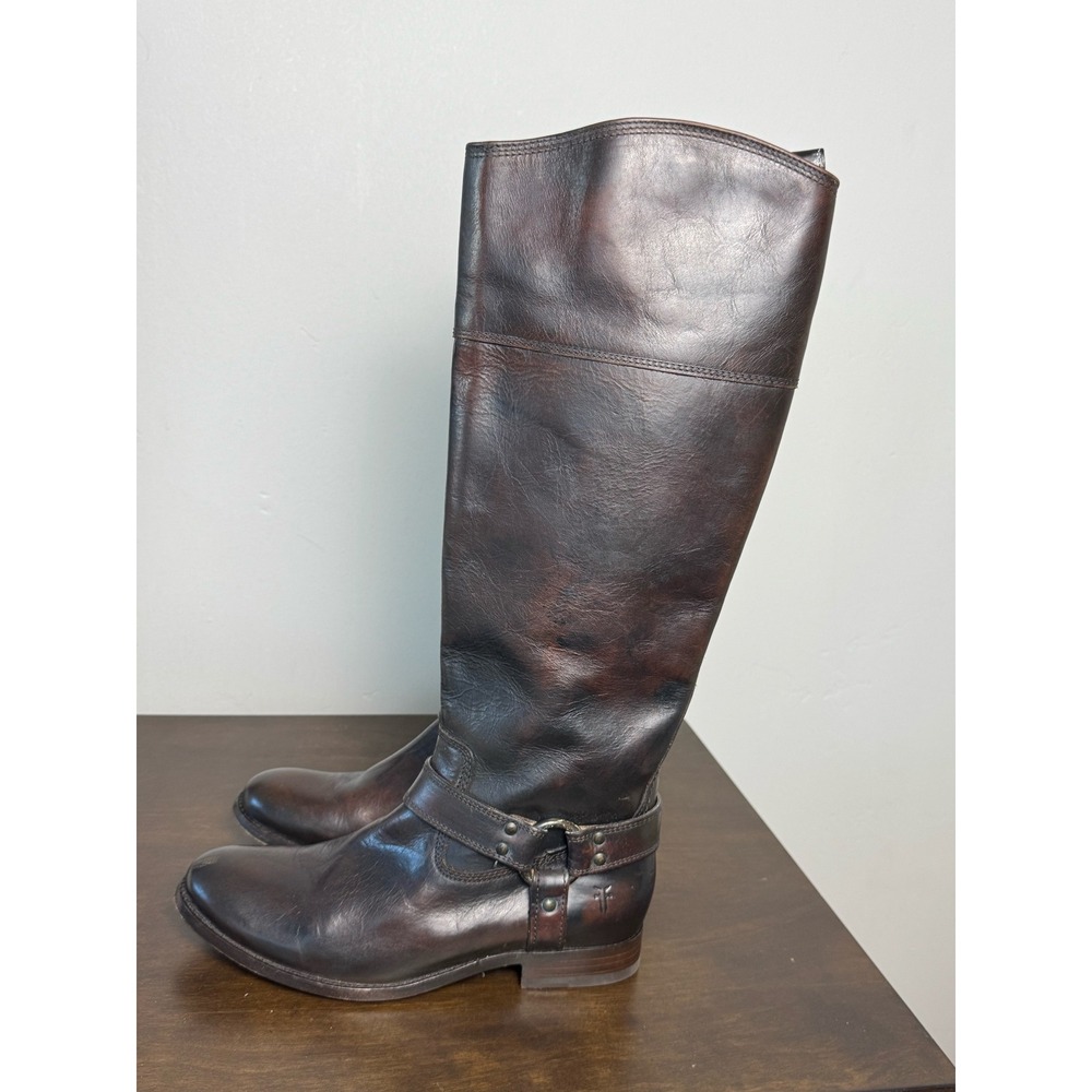 Frye Melissa Harness Inside Zip Riding Boot Womens 8 Leather Western Cowboy